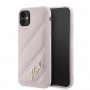 Karl Lagerfeld KLHCN61PQDSMGP Apple iPhone 11 / XR -kovakotelo Diagonal Quilted Script, pinkki