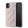 Karl Lagerfeld KLHCN61PQDSMGP Apple iPhone 11 / XR -kovakotelo Diagonal Quilted Script, pinkki
