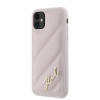 Karl Lagerfeld KLHCN61PQDSMGP Apple iPhone 11 / XR -kovakotelo Diagonal Quilted Script, pinkki
