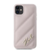 Karl Lagerfeld KLHCN61PQDSMGP Apple iPhone 11 / XR -kovakotelo Diagonal Quilted Script, pinkki