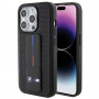 BMW BMHCP15LGSPPRK Apple iPhone 15 Pro -kovakotelo Grip Stand Smooth & Perforated, musta