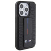 BMW BMHCP15LGSPPRK Apple iPhone 15 Pro -kovakotelo Grip Stand Smooth & Perforated, musta