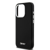 DKNY Apple iPhone 15 Pro -kovakuori Liquid Silicone Small Metal Logo MagSafe, musta