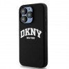 DKNY Apple iPhone 14 Pro -kovakotelo Liquid Silicone valkoinen painettu logo MagSafe, musta