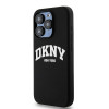 DKNY Apple iPhone 14 Pro -kovakotelo Liquid Silicone valkoinen painettu logo MagSafe, musta
