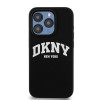 DKNY Apple iPhone 14 Pro -kovakotelo Liquid Silicone valkoinen painettu logo MagSafe, musta