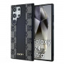 DKNY Leather Checkered Mono Pattern MagSafe -kuori Samsung Galaxy S24 Ultra -puhelimelle, musta