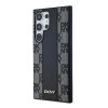 DKNY Leather Checkered Mono Pattern MagSafe -kuori Samsung Galaxy S24 Ultra -puhelimelle, musta