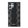 DKNY Leather Checkered Mono Pattern MagSafe -kuori Samsung Galaxy S24 Ultra -puhelimelle, musta