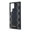 DKNY Leather Checkered Mono Pattern MagSafe -kuori Samsung Galaxy S24 Ultra -puhelimelle, musta