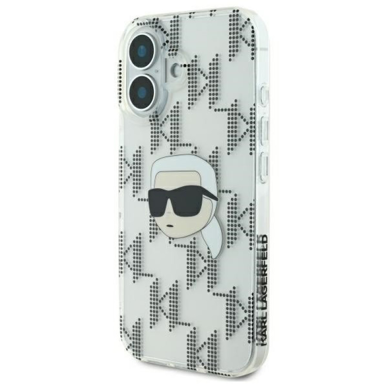 Karl Lagerfeld Apple iPhone 16 -kovakuori IML Karl Head Electroplated, läpinäkyvä