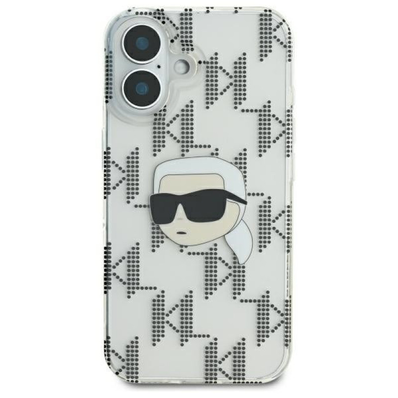 Karl Lagerfeld Apple iPhone 16 -kovakuori IML Karl Head Electroplated, läpinäkyvä