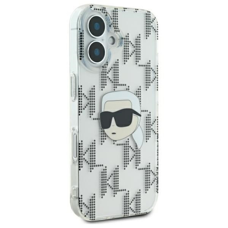 Karl Lagerfeld Apple iPhone 16 -kovakuori IML Karl Head Electroplated, läpinäkyvä