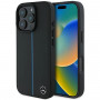 Mercedes MEHMP16L23RURBK Apple iPhone 16 Pro -kovakotelo MB Blue Line Leather MagSafe, musta