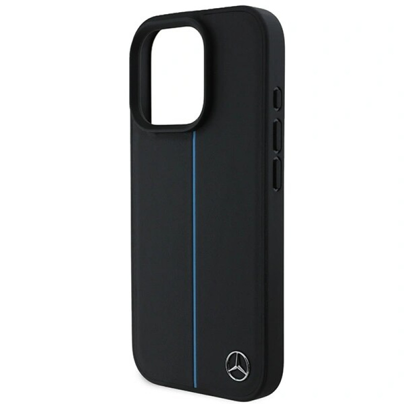 Mercedes MEHMP16L23RURBK Apple iPhone 16 Pro -kovakotelo MB Blue Line Leather MagSafe, musta