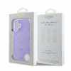 Guess Saffiano Peony Stamp MagSafe -suojakotelo Apple iPhone 16 -puhelimelle, violetti