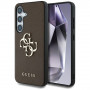 Guess Grained Big 4G Logo Small Classic Logo -kovakotelo Samsung Galaxy S25+ -puhelimelle, ruskea