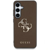 Guess Grained Big 4G Logo Small Classic Logo -kovakotelo Samsung Galaxy S25+ -puhelimelle, ruskea