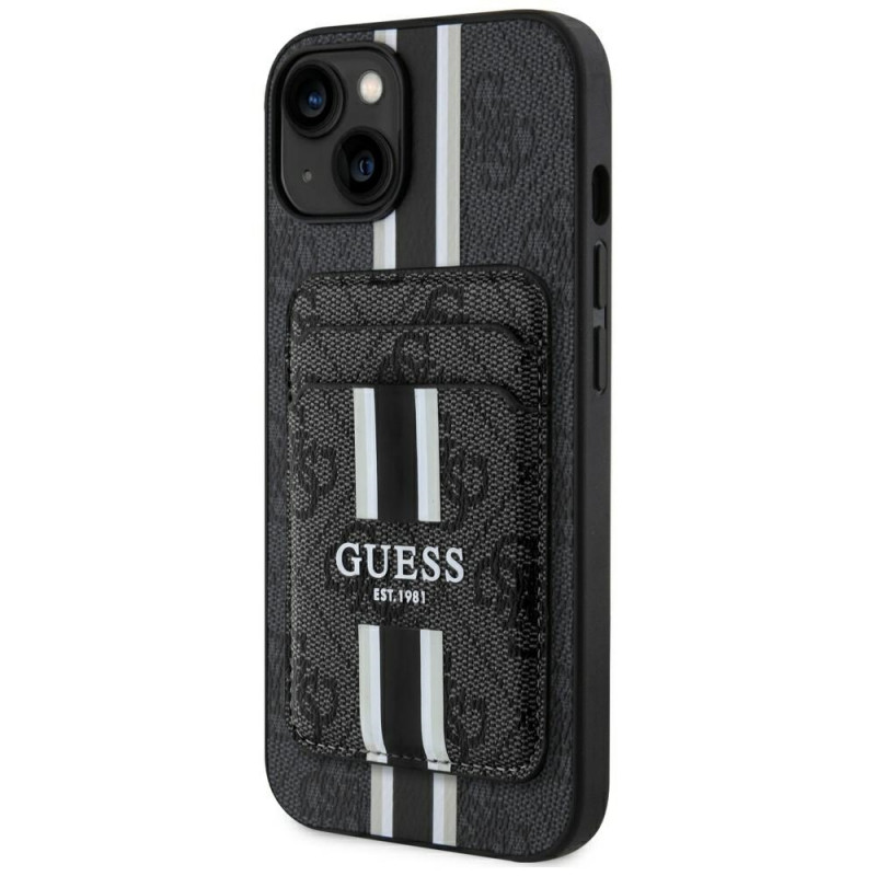 Guess 4G Stripes MagSafe Wallet Case Apple iPhone 15:lle, musta
