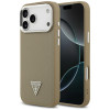 Guess Grained Triangle Logo MagSafe -kovakuori Apple iPhone 17 Pro Max -puhelimelle, ruskea