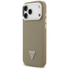 Guess Grained Triangle Logo MagSafe -kovakuori Apple iPhone 17 Pro Max -puhelimelle, ruskea