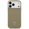 Guess Grained Triangle Logo MagSafe -kovakuori Apple iPhone 17 Pro Max -puhelimelle, ruskea