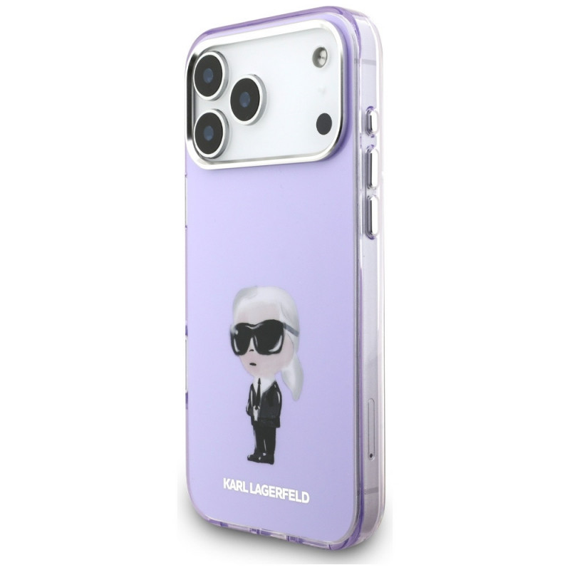 Karl Lagerfeld KLD22568 IML Aquarelle Karl & Choupette & Logo MagSafe -suojakotelo Apple iPhone 17 Pro Max -puhelimelle, violetti