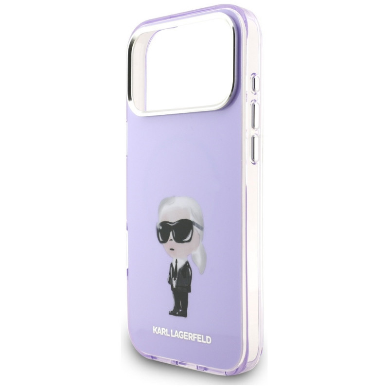 Karl Lagerfeld KLD22568 IML Aquarelle Karl & Choupette & Logo MagSafe -suojakotelo Apple iPhone 17 Pro Max -puhelimelle, violetti