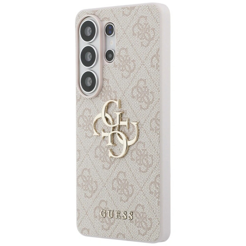 Guess GUE005337 4G Big Metal Logo -kovakotelo Samsung Galaxy S26 Ultra -puhelimelle, pinkki