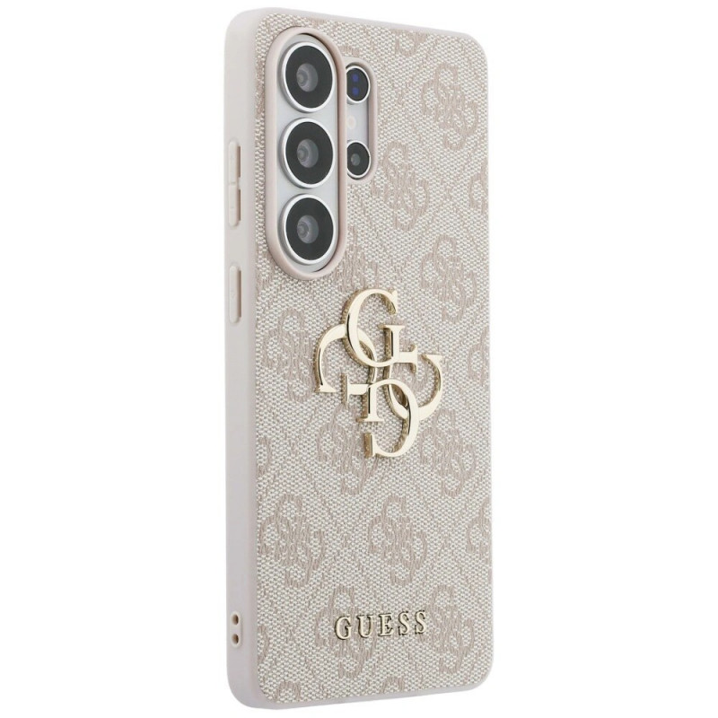Guess GUE005337 4G Big Metal Logo -kovakotelo Samsung Galaxy S26 Ultra -puhelimelle, pinkki