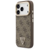 Guess 4G PU Triangle Logo & Stand Camera MagSafe -suojakotelo Apple iPhone 18 Pro Max / 17 Pro Max -puhelimelle, ruskea