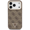 Guess 4G PU Triangle Logo & Stand Camera MagSafe -suojakotelo Apple iPhone 18 Pro Max / 17 Pro Max -puhelimelle, ruskea