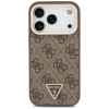 Guess 4G PU Triangle Logo & Stand Camera MagSafe -suojakotelo Apple iPhone 18 Pro / 17 Pro -puhelimelle, ruskea