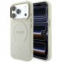 Guess Saffiano Peony & Ring MagSafe -suojakotelo Apple iPhone 18 Pro / 17 Pro -puhelimelle, beige