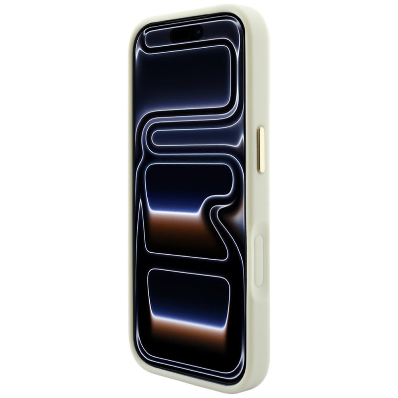 Guess Saffiano Peony & Ring MagSafe -suojakotelo Apple iPhone 18 Pro / 17 Pro -puhelimelle, beige