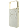 Guess Saffiano Peony & Ring MagSafe -suojakotelo Apple iPhone 18 Pro / 17 Pro -puhelimelle, beige