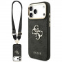 Guess 4G Big 4G Classic Logo Big Strap Metal Buttons -suojakotelo hihnalla Apple iPhone 18 Pro Max / 17 Pro Max -puhelimelle, musta