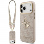 Guess 4G Big 4G Classic Logo Big Strap Metal Buttons -suojakotelo hihnalla Apple iPhone 18 Pro Max / 17 Pro Max -puhelimeen, pinkki