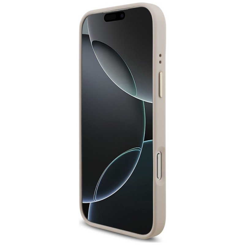 Guess 4G Big 4G Classic Logo Big Strap Metal Buttons -suojakotelo hihnalla Apple iPhone 18 Pro Max / 17 Pro Max -puhelimeen, pinkki