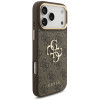 Guess 4G Big 4G Classic Logo Big Strap Metal Buttons -suojakotelo hihnalla Apple iPhone 18 Pro Max / 17 Pro Max -puhelimelle, ruskea