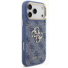 Guess 4G Big 4G Classic Logo Big Strap Metal Buttons -suojakotelo hihnalla Apple iPhone 18 Pro Max / 17 Pro Max -puhelimelle, sininen