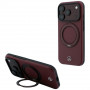 Mercedes-Benz Leather with Ring Stand MagSafe -suojakotelo Apple iPhone 18 Pro / 17 Pro -puhelimelle, burgundy