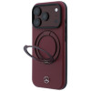 Mercedes-Benz Leather with Ring Stand MagSafe -suojakotelo Apple iPhone 18 Pro Max / 17 Pro Max -puhelimelle, burgundy