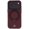 Mercedes-Benz Leather with Ring Stand MagSafe -suojakotelo Apple iPhone 18 Pro Max / 17 Pro Max -puhelimelle, burgundy