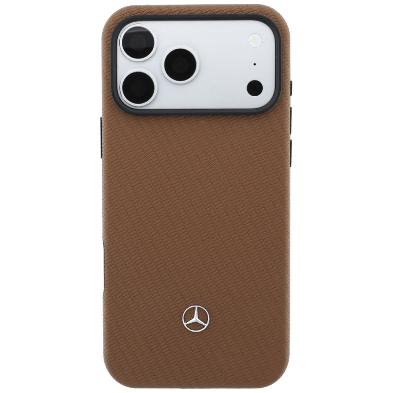 Mercedes-Benz Grill Pattern Leather MagSafe -suojakuori ja korttilompakkosetti Apple iPhone 18 Pro Max / 17 Pro Max -puhelimelle, camel