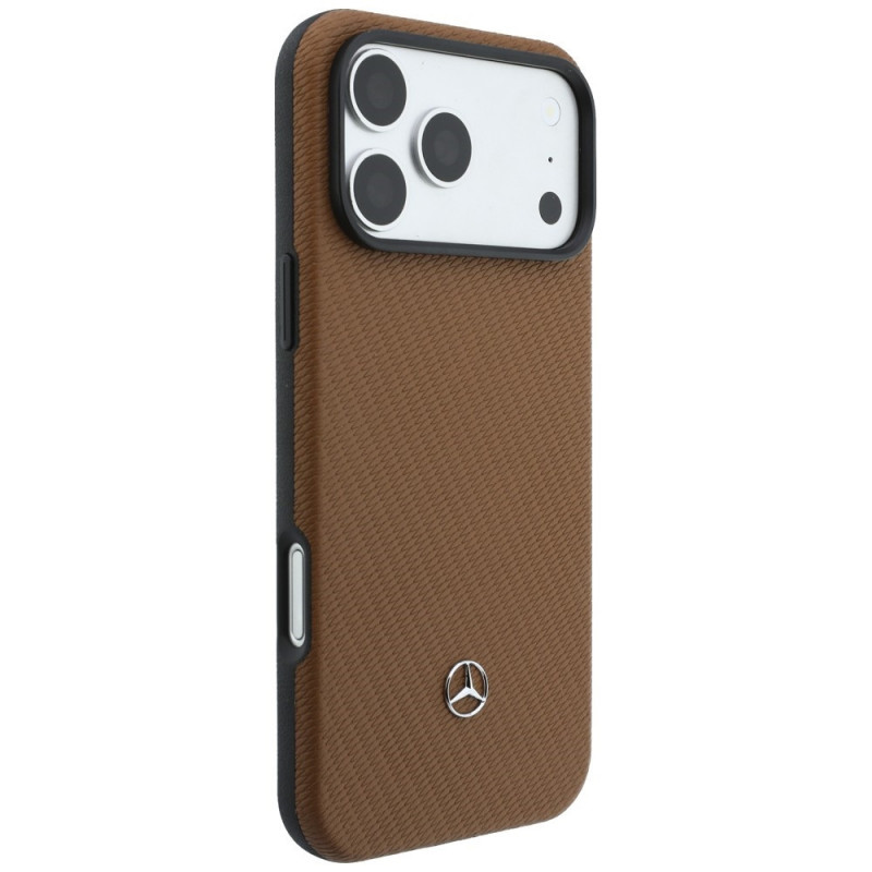 Mercedes-Benz Grill Pattern Leather MagSafe -suojakuori ja korttilompakkosetti Apple iPhone 18 Pro Max / 17 Pro Max -puhelimelle, camel