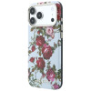 Guess GUE6026 Blossom Roses Print MagSafe -suojakotelo Apple iPhone 18 Pro / 17 Pro -puhelimelle, sininen