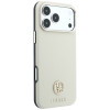 Guess GUE005545 Grained Round Strass Logo MagSafe -suojakotelo Apple iPhone 18 Pro / 17 Pro -puhelimelle, beige