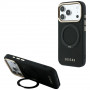 Guess Ring Stand 360 Grained Classic Logo MagSafe -suojakotelo Apple iPhone 18 Pro / 17 Pro -puhelimelle, musta
