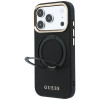 Guess Ring Stand 360 Grained Classic Logo MagSafe -suojakotelo Apple iPhone 18 Pro / 17 Pro -puhelimelle, musta